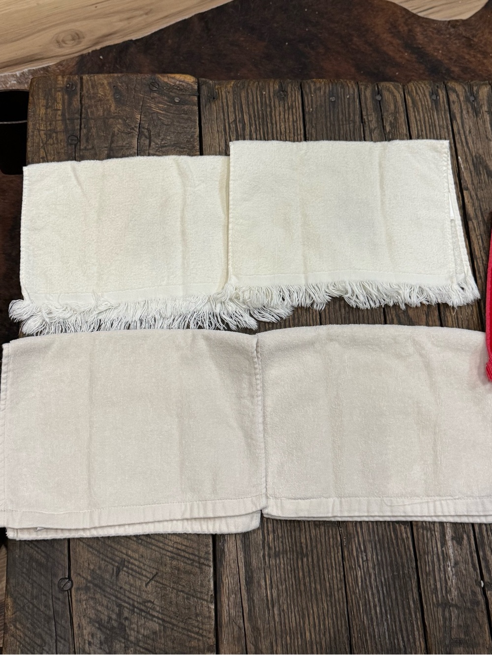 Christmas Cardinal & Bell Embroidered Hand Towels Red & Cream - Set of 5 - Picture 5 of 9